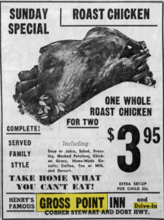 Gross Point Inn (Gross-Point Drive-In) - Oct 28 1956 Article (newer photo)